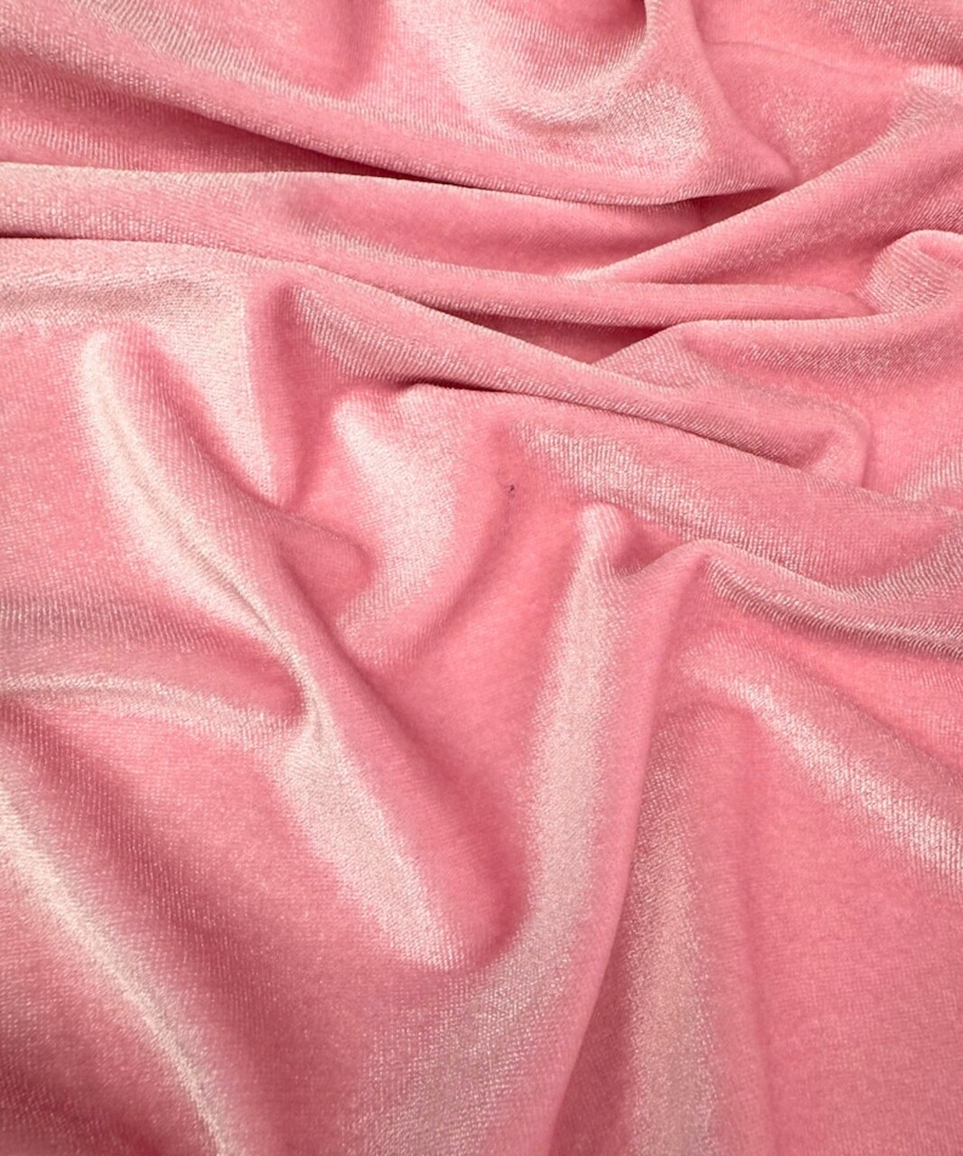 Baby Pink Stretch Velvet Fabric by the Yard, 58" Wide Plush Velvet 4-Way Stretch